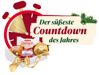Der süßeste Countdown des Jahres - Jetzt bis Weihnachten wöchentlich Gewinnchance auf 1 von 100 Produktpaketen sicher